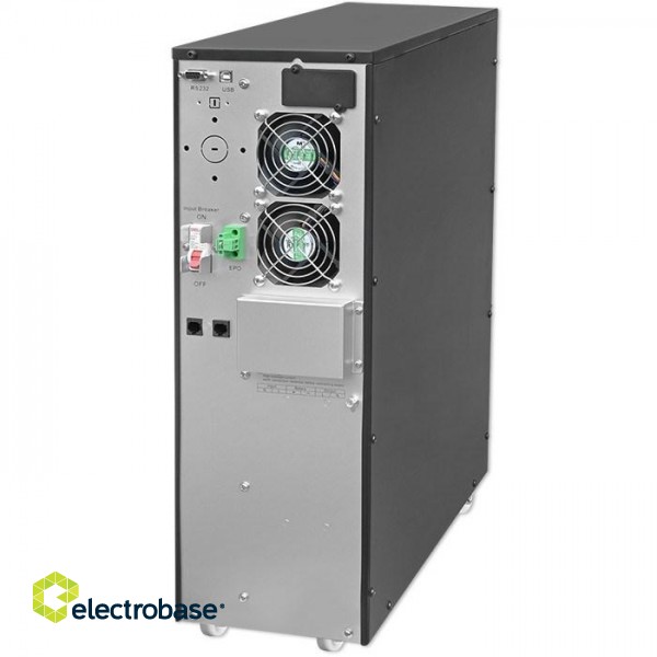Qoltec 52284 Uninterruptible Power Supply UPS | 10kVA | 10000W | Power factor 1.0 | LCD | EPO | USB | On-line image 2