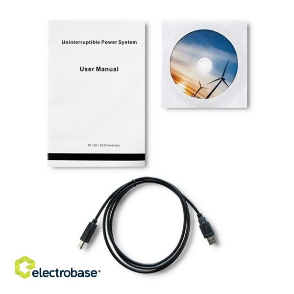 Qoltec 53042 Uninterruptible Power Supply | On-line | Pure Sine Wave | 1kVA | 800W | LCD image 8