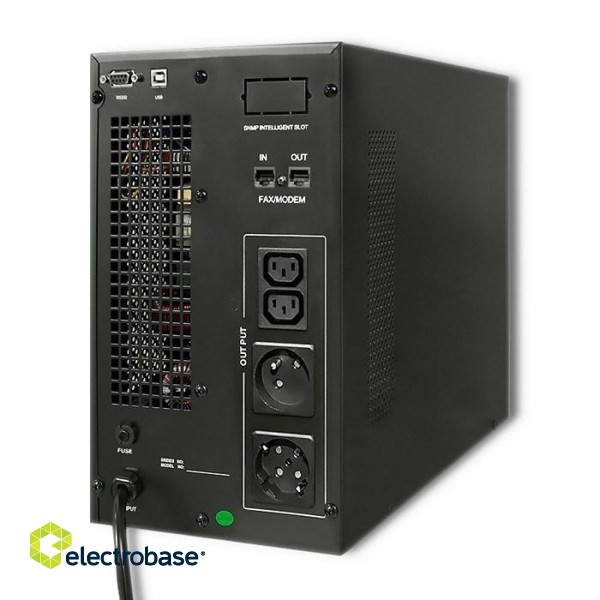 Qoltec Zasilacz awaryjny UPS On-line | Pure Sine Wave | 3kVA | 2.4kW | LCD | USB image 2