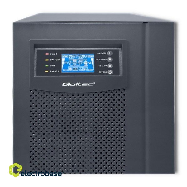 Qoltec 53044 Uninterruptible power supply UPS | On-line | Pure Sine Wave | 10kVA | 8kW | LCD | USB image 4