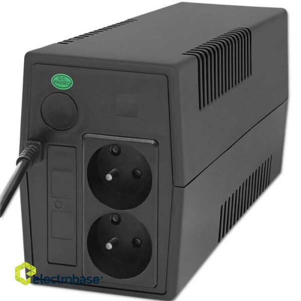 Qoltec 53772 uninterruptible power supply (UPS) Line-Interactive 0.65 kVA 360 W 1 AC outlet(s) image 2