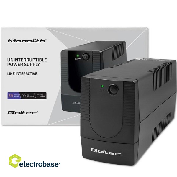 Qoltec 53774 uninterruptible power supply (UPS) Line-Interactive 1 kVA 600 W 1 AC outlet(s) image 7