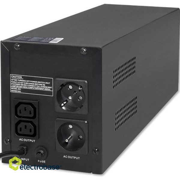 Qoltec 53776 uninterruptible power supply (UPS) Line-Interactive 1.5 kVA 900 W 4 AC outlet(s) paveikslėlis 2