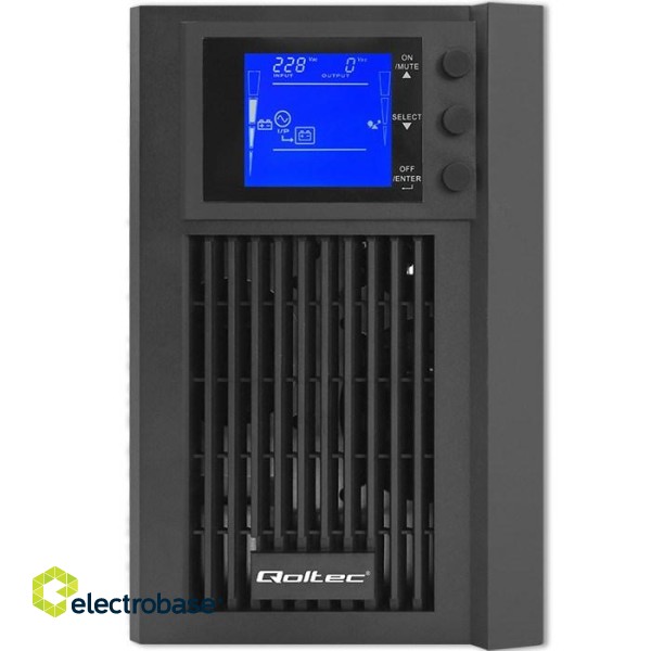 Qoltec 53981 UPS | On-line | Pure Sine Wave | 2kVA | 1.6kW | LCD | USB фото 8