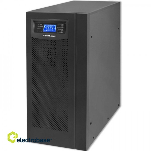 Qoltec 53982 UPS | On-line | Pure Sine Wave | 6kVA | 4.8kW | LCD | USB image 1