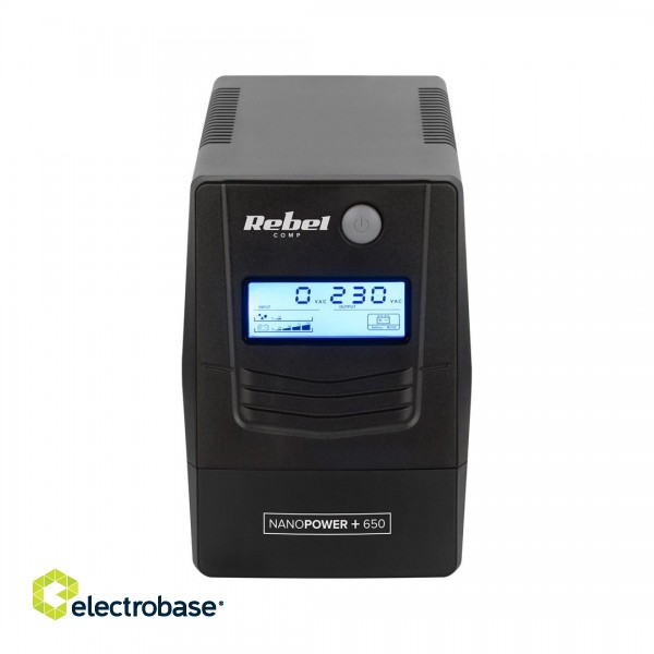 Rebel Nanopower Plus 1000 UPS | Off-line | Sinusoida| 1000VA | 600W  | LCD | USB фото 2