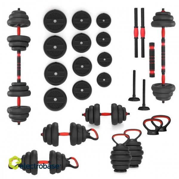 6IN1 HMS SGN120 WEIGHT SET (BARBELL, DUMBBELL AND KETTLEBELL) 20KG image 1