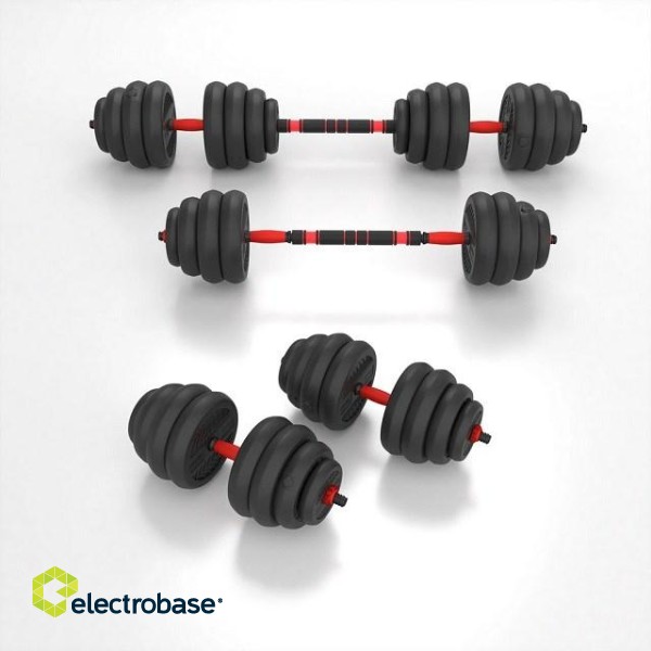 6IN1 WEIGHT SET HMS SGN140 (BARBELL, DUMBBELL AND KETTLEBELL) 40KG фото 2