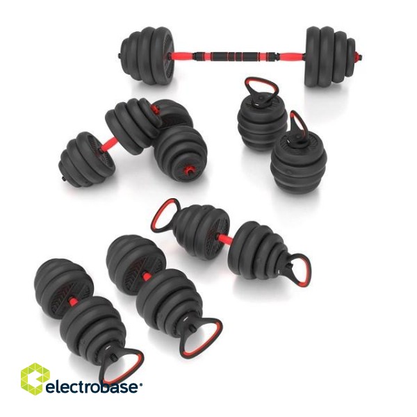 6IN1 WEIGHT SET HMS SGN140 (BARBELL, DUMBBELL AND KETTLEBELL) 40KG фото 3