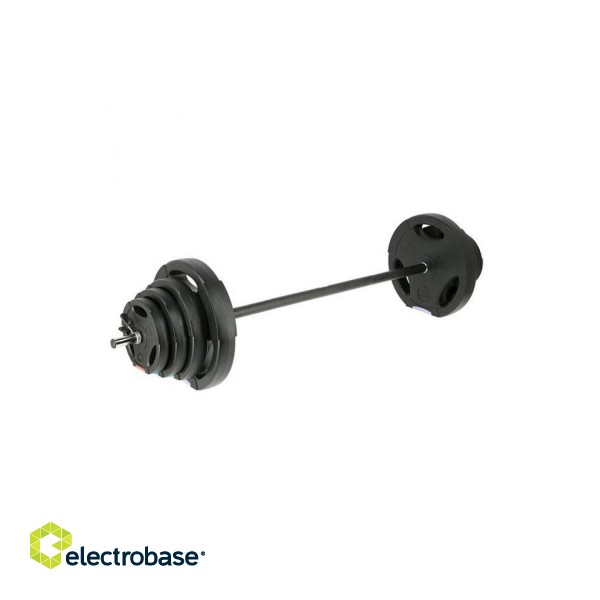 Straight barbell with interchangeable weights ONE FITNESS GSPO40 (17-57-027) composite plates 42 kg Black image 5