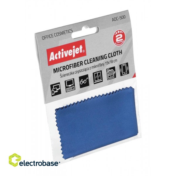Activejet AOC-500 Microfiber cleaning cloth 15x18cm paveikslėlis 3