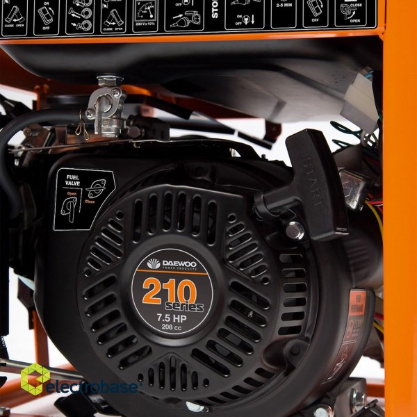 Daewoo GDA 3500E engine-generator 2800 W 18 L Petrol Black, Orange paveikslėlis 2