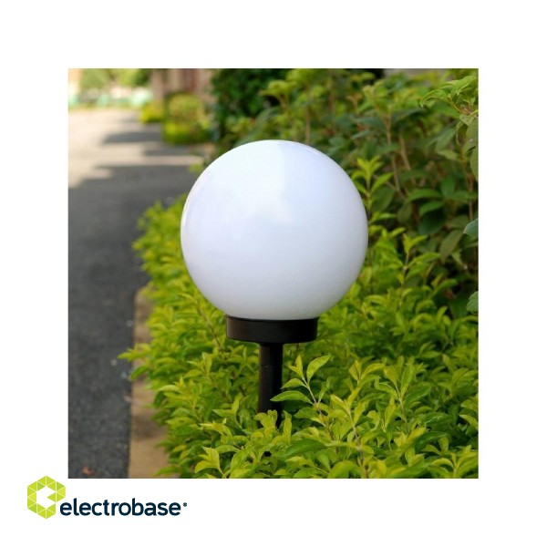 GreenBlue Solar Freestanding Garden Lamp, Sphere 15x15x48cm, White LED, GB121 image 3
