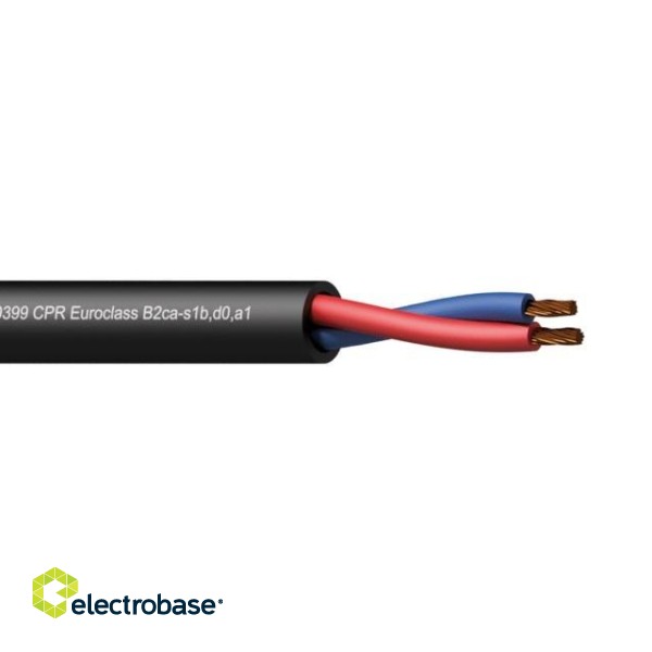 PROCAB CLS225-B2CA/3 – Loudspeaker cable - 2 x 2.5 mm2 - 13 AWG -  EN50399 CPR Euroclass B2ca-s1b,d0,a1 100 m wooden reel