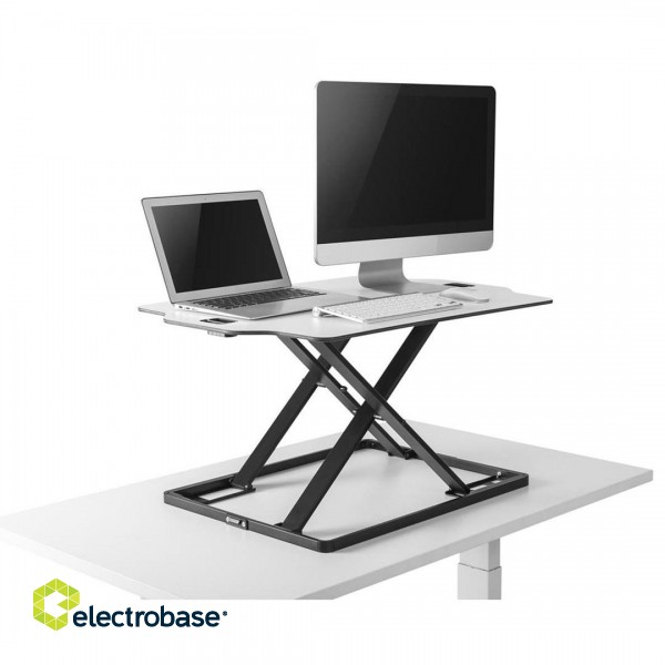 Ergo Office ultra thin sit/stand desk converter, white, with gas spring, max 10kg, ER-420 image 1