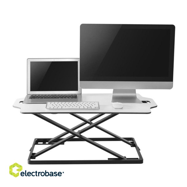 Ergo Office ultra thin sit/stand desk converter, white, with gas spring, max 10kg, ER-420 image 4