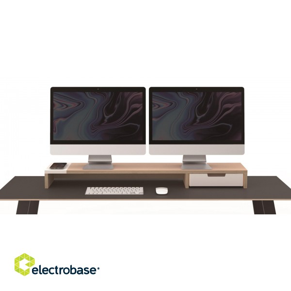 POUT EYES9 - All-in-one wireless charging & hub station for dual monitors, Deep White фото 4