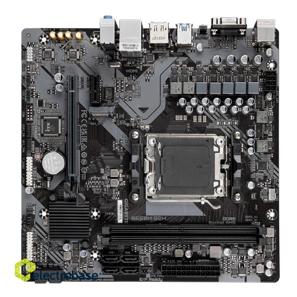 Gigabyte B650M S2H Motherboard - Supports AMD Ryzen 8000 CPUs, 5+2+2 Phases Digital VRM, up to 6400MHz DDR5, 1xPCIe 4.0 M.2, GbE LAN, USB 3.2 Gen 1 фото 3