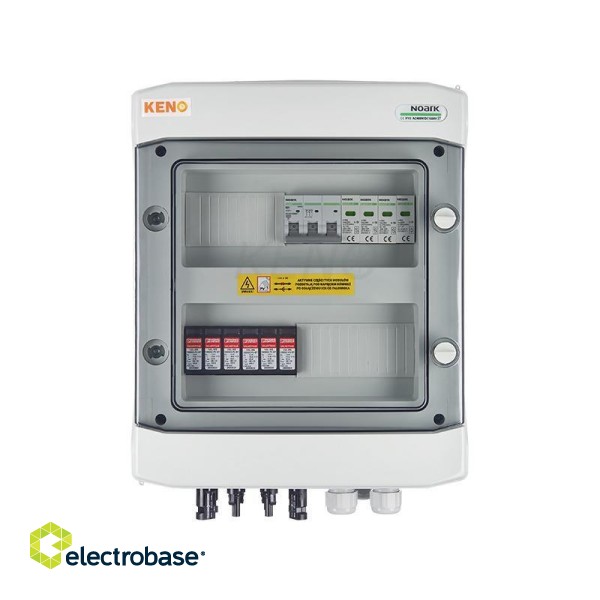 DC+AC connection switchboard with surge arrester 1000V type 2, 2x PV string, 2x MPPT // limit. AC type 2, 25A 3-F