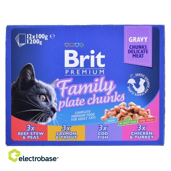BRIT Cat Pouches Family Plate - wet cat food - 12 x 100g image 2