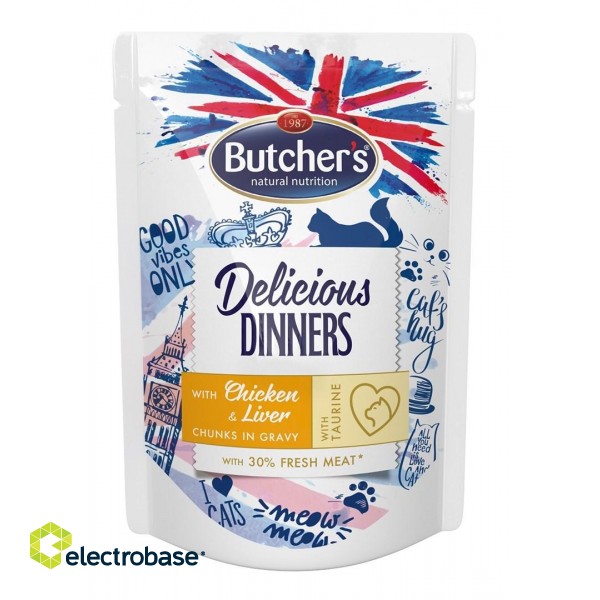 BUTCHER'S Delicious Dinners with chicken and liver - wet cat food - 100 g