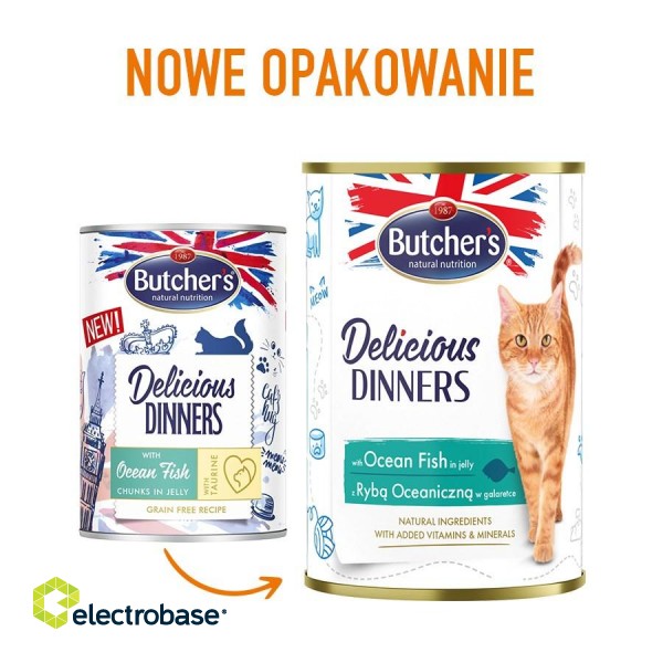 BUTCHER'S Delicious dinners Ocean Fish Chunks in jelly - wet cat food - 400 g фото 1