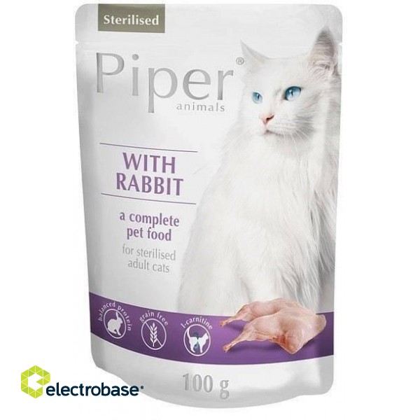 DOLINA NOTECI Piper Animals Sterilised  Rabbit - wet cat food - 100 g paveikslėlis 2