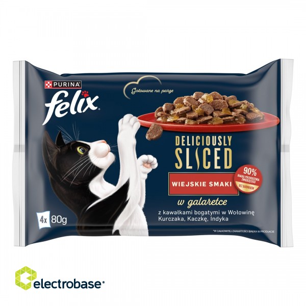 FELIX Deliciously Sliced - wet cat food - 4x 80 g paveikslėlis 1