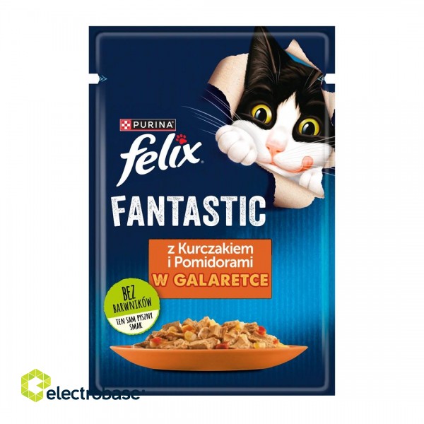 Felix Fanstastic Chicken, Tomato - Wet Cat Food - 85 g фото 1