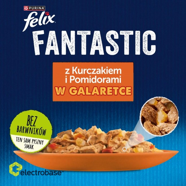 Felix Fanstastic Chicken, Tomato - Wet Cat Food - 85 g фото 10