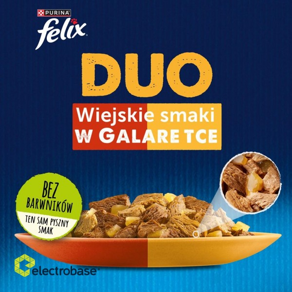 Felix Fantastic Duo meat - beef and poultry, chicken and kidney, lamb and veal, turkey and liver - 4 x 85g paveikslėlis 3