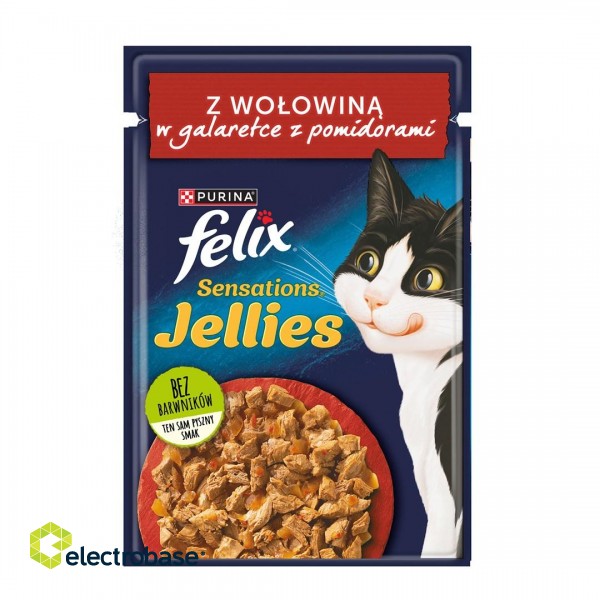 Felix sensations Duo with beef and tomatoes in jelly - wet food for cats - 85g фото 1