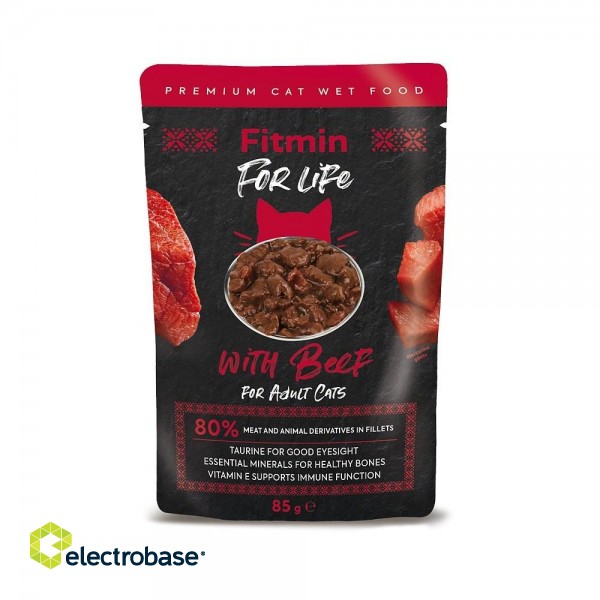 FITMIN For Life Adult Beef- wet cat food - 85 g