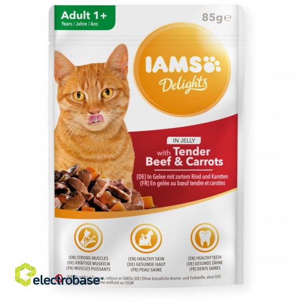 IAMS Delights Adult Beef with carrot in jelly- wet cat food - 85g