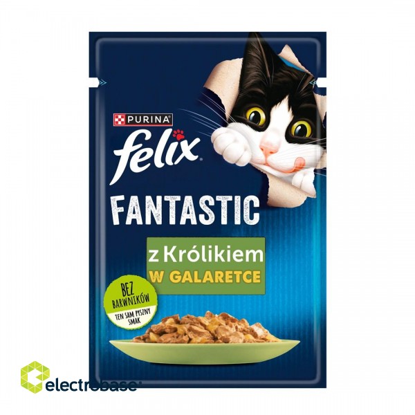 Purina Felix Fantastic rabbit in jelly - wet cat food - 85g фото 1