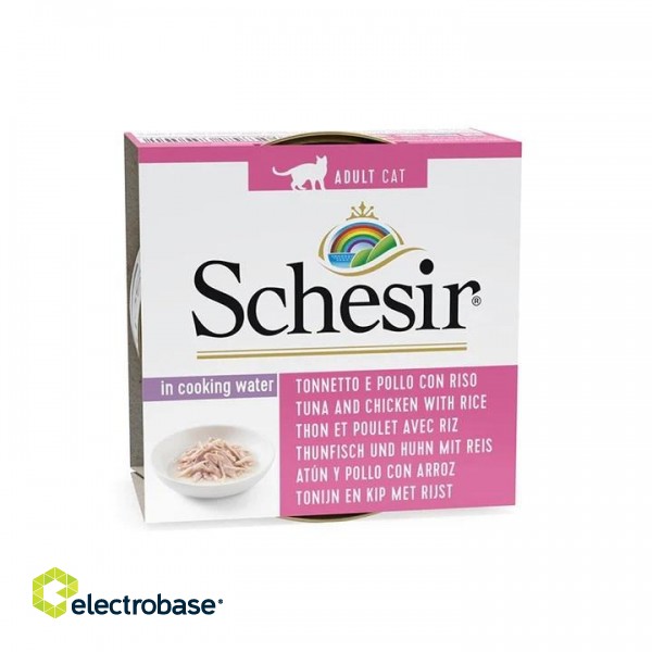 SCHESIR in cooking water Tuna with chicken and rice - wet cat food - 85 g image 1