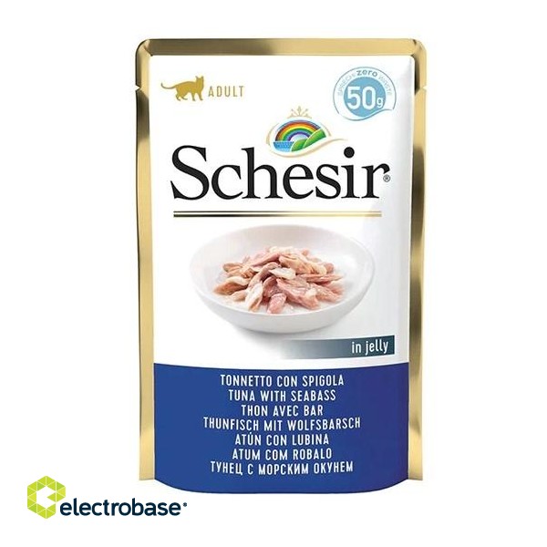 SCHESIR in jelly Tuna with seabass - wet cat food - 50 g paveikslėlis 1