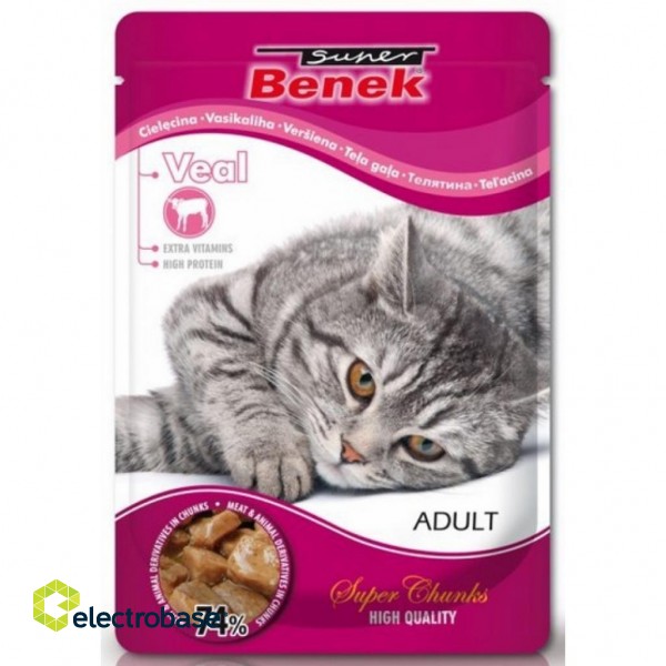 SUPER BENEK Adult Veal - wet cat food - 100 g