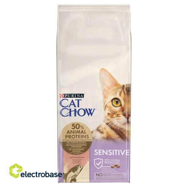 Purina Cat Chow Adult Sensitive Salmon - dry food for cats- 15kg