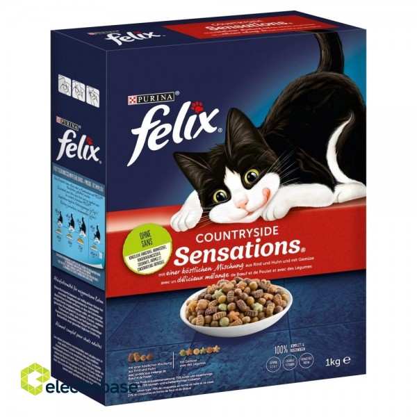 PURINA Felix Countryside Sensations Beef - dry cat food - 1kg