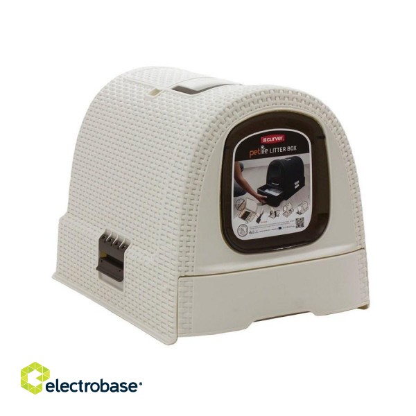 CURVER - Cat litter box - cream/brown