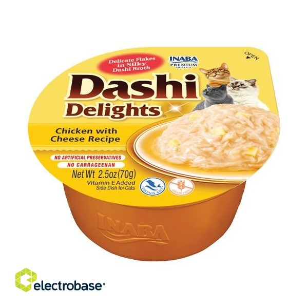 INABA Dashi Delights Chicken with cheese in broth - cat treats - 70g image 1
