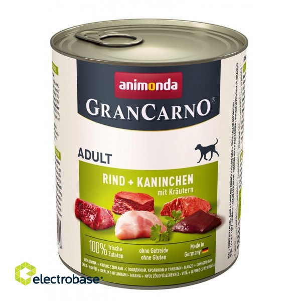 ANIMONDA GranCarno Adult Beef with rabbit and herbs - wet dog food - 800 g paveikslėlis 1