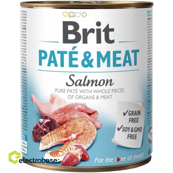 BRIT Paté & Meat with Salmon - wet dog food - 800g