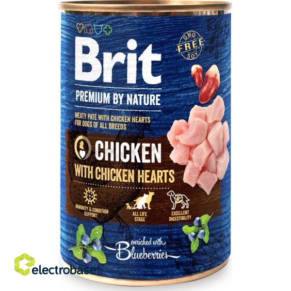 BRIT Premium by Nature Chicken with hearts - wet dog food - 400g