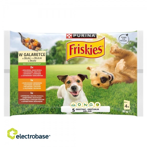 PURINA Friskies in jelly - wet dog food - 4 x 85g