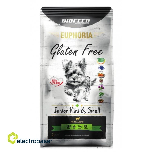 BIOFEED Euphoria Gluten Free Junior mini & small Lamb - dry dog food - 12kg image 1