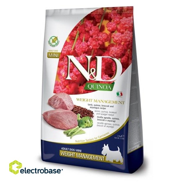 FARMINA N&D Quinoa Dog Weight Management Lamb Adult Mini - dry dog food - 2.5 kg