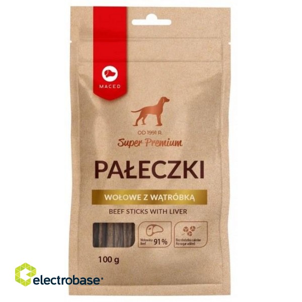 MACED Beef Sticks with liver - Dog treat - 100g