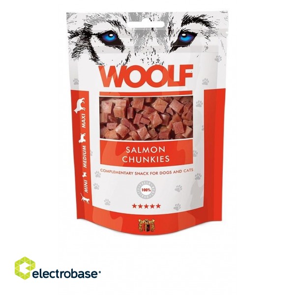 WOOLF Salmon Chunkies - dog and cat treat - 100 g